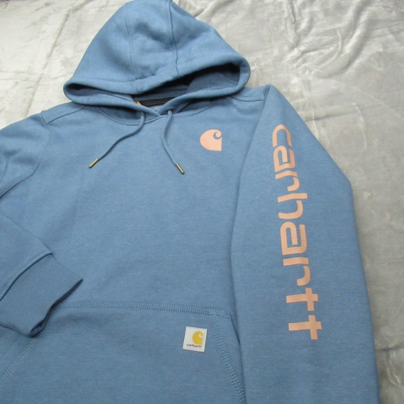 Carhartt Clarksburg Hoodie Women XL Blue Relaxed Fit Pullover SUPER SOFT NEW - Picture 2 of 9